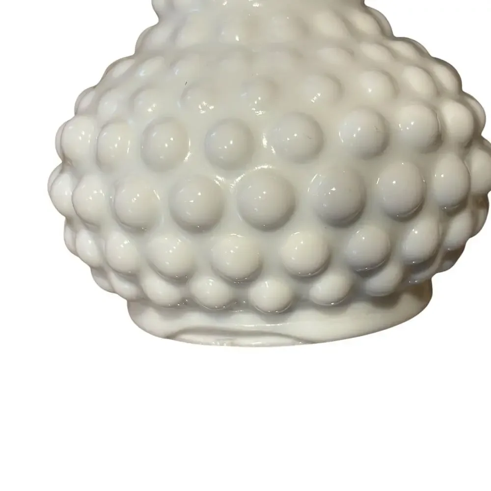 Vintage E.O. Brody Co. White Milk Glass Hobnail Bud Vase 7.5”*
